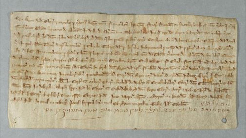 Archive charter of financial dealings of Aaron of York
