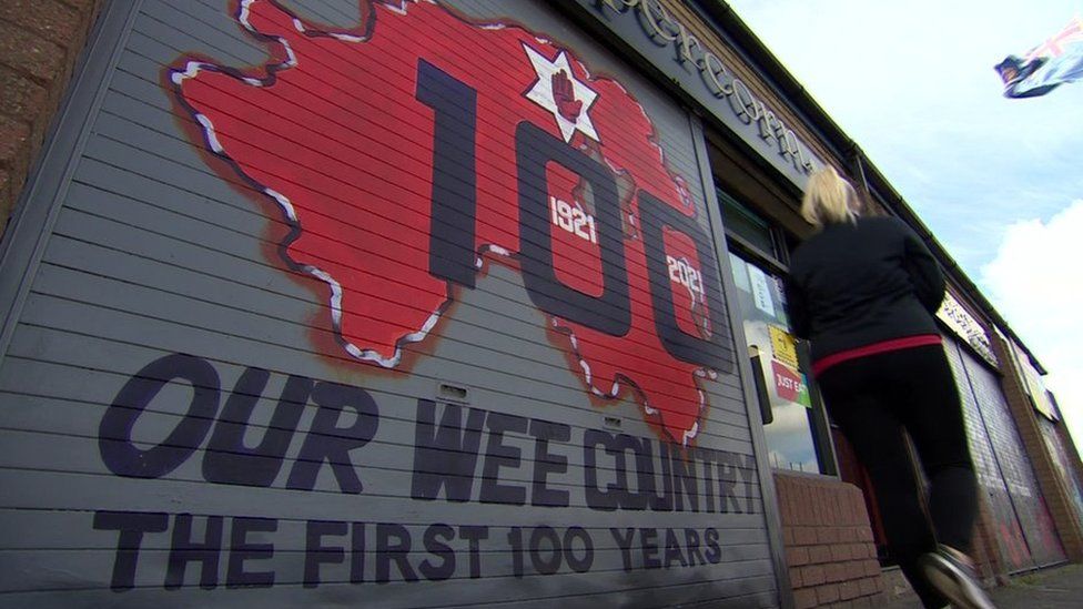 A mural marking the centenary of Northern Ireland