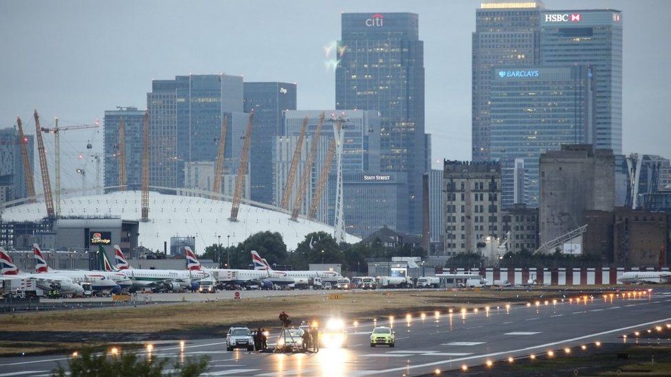 Black Lives Matter protesters close London City Airport runway