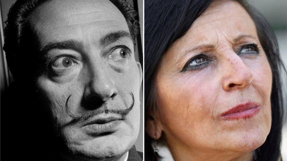 Composite picture of Salvador Dalí and Maria Pilar Abel Martínez