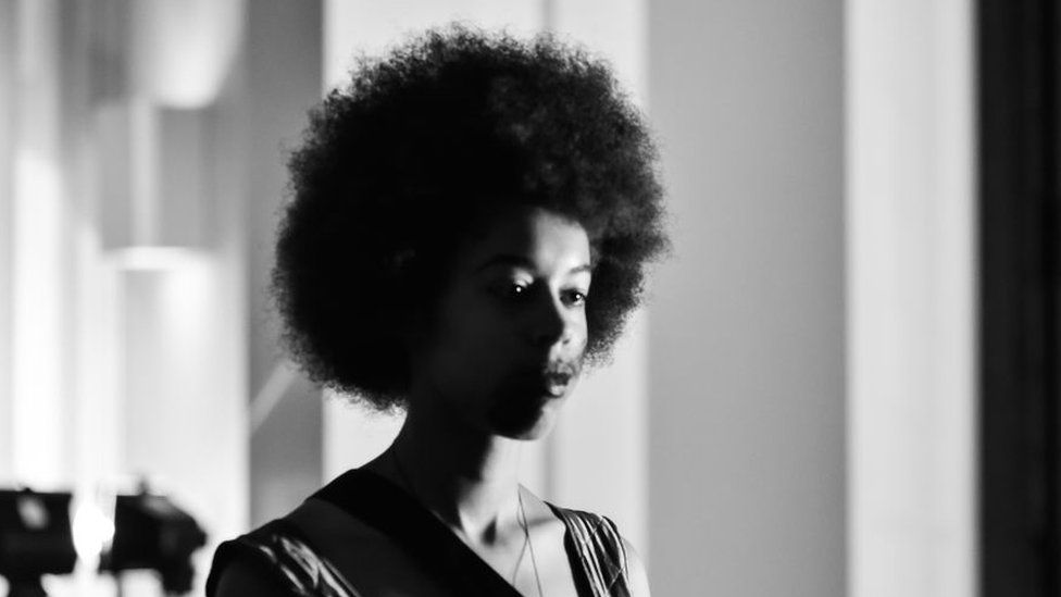 Woman with afro