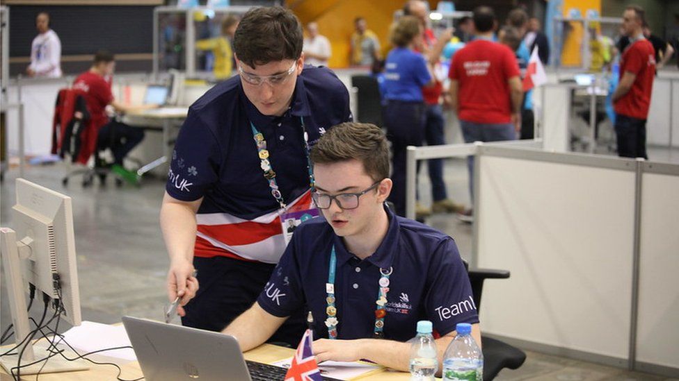 Jamie Scott and Charlie Carson competing at Euroskills 2023