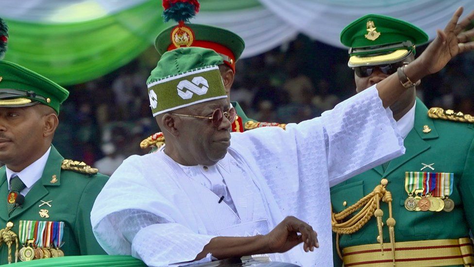 NIgeria's President Bola Tinubu astatine  his inauguration - 29 May 2023