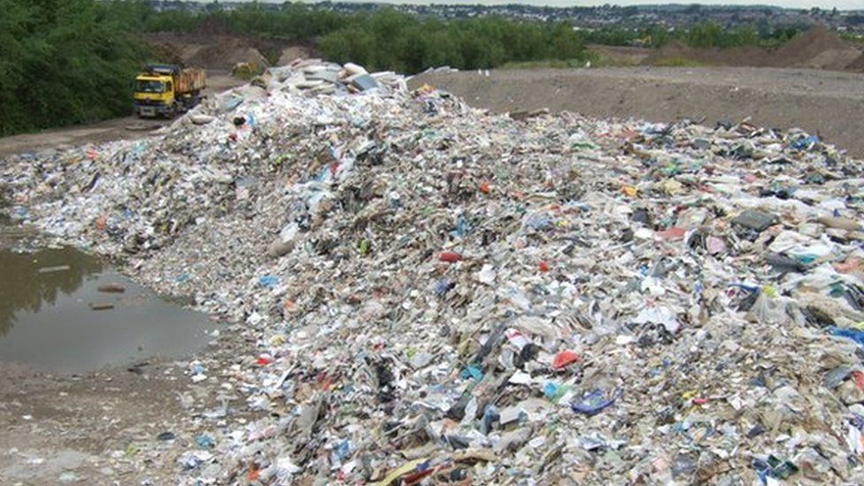 Waste dumped at the site