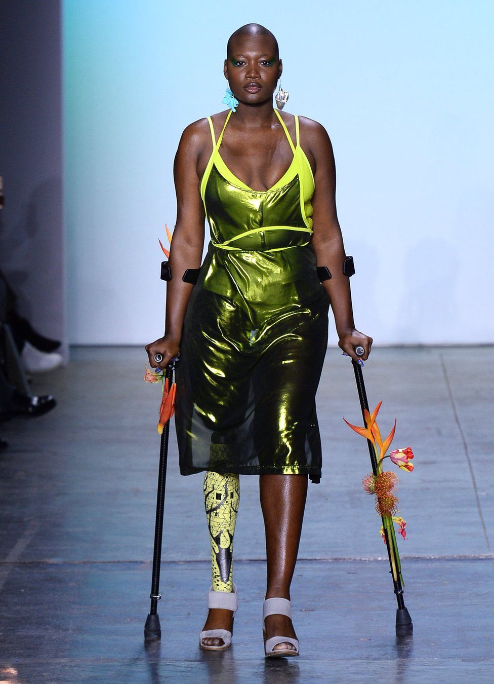 Mama Cax walking for Chromat at New York Fashion Week in February 2019