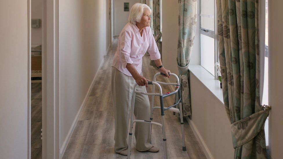 Woman in a care home