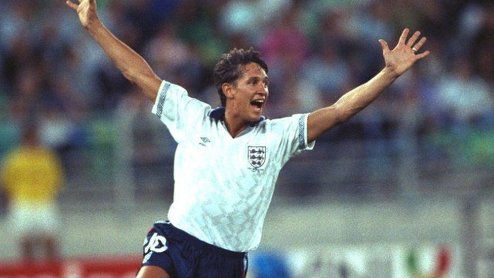 Gary Lineker equalises for England in the World Cup semi-final