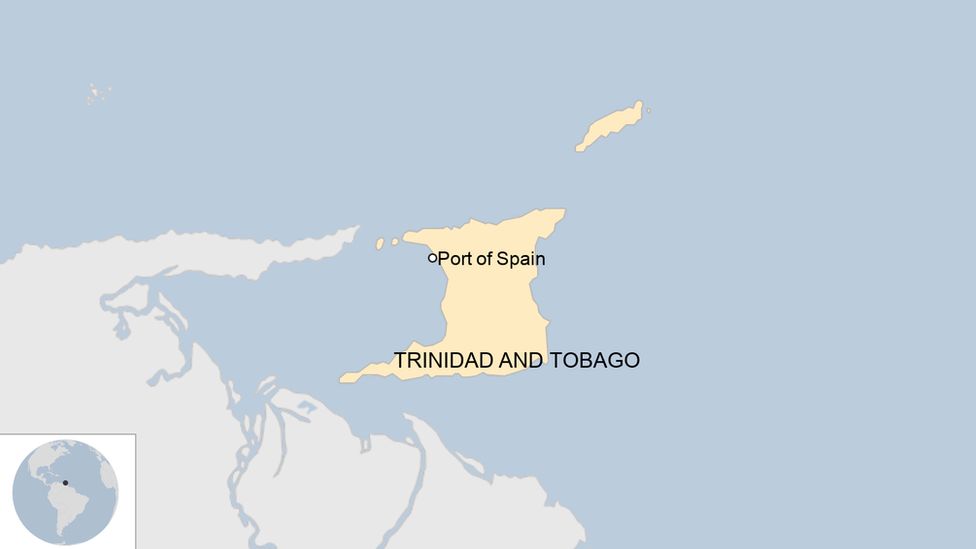 A map of Trinidad and Tobago