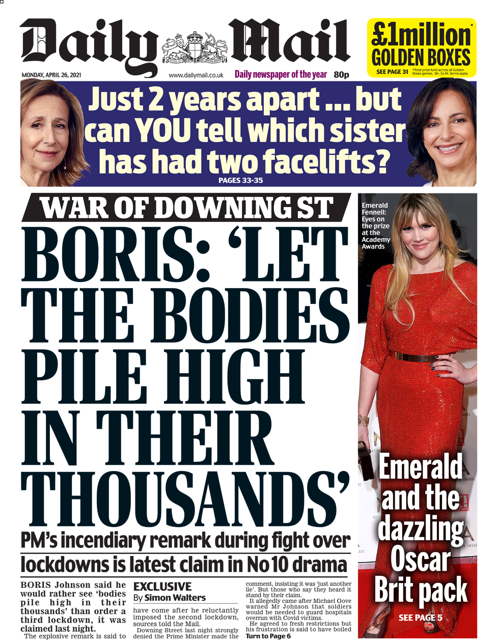 Daily Mail front page