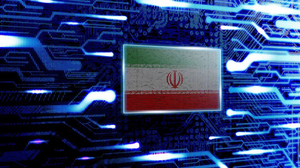 Iran flag in a computer world