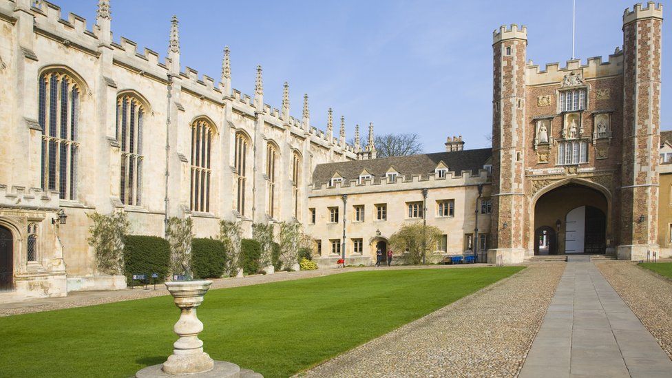 Trinity College courtyard, University of Cambridge, Cambridgeshire, England
