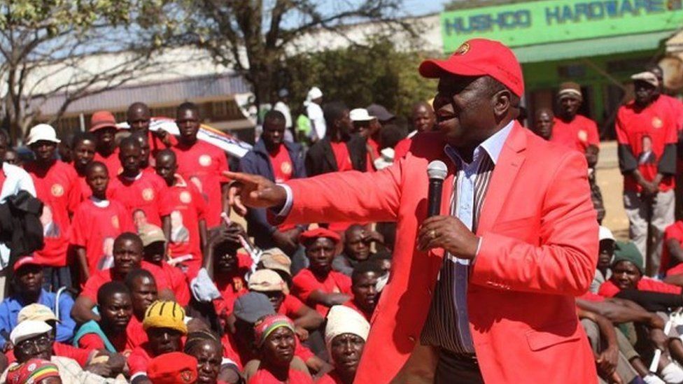 Morgan Tsvangirai addresses supporters in 2013