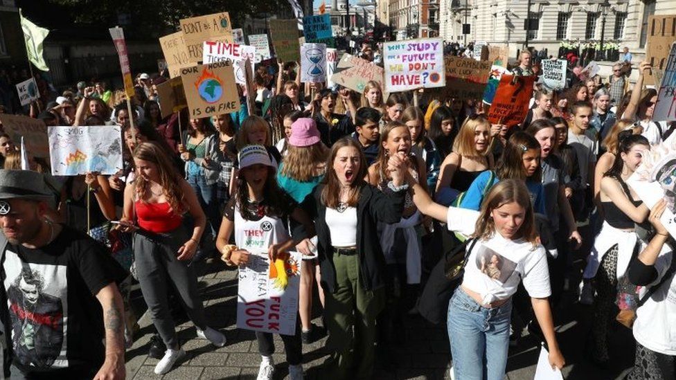 Climate strike protesters