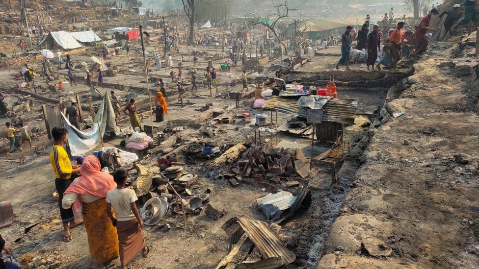 Pictures of a Rohingya refugee camp in Bangladesh's Cox's Bazar after a devastating fire
