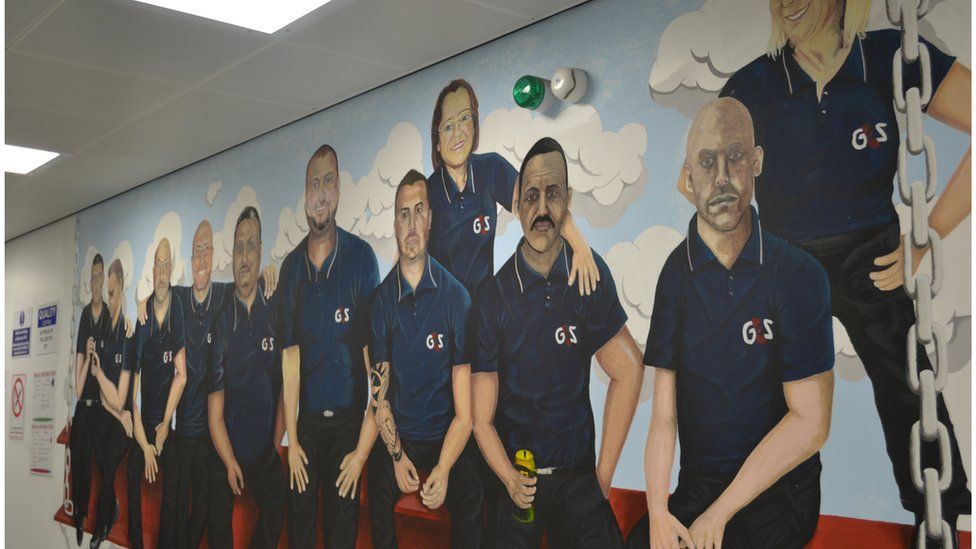 A mural inside HMP Oakwood