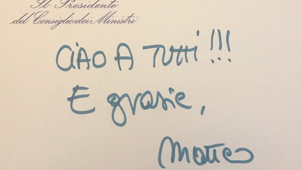Matteo Renzi tweets: Hello everybody and thank you. Matteo