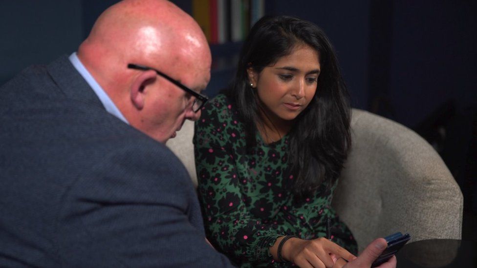 Dave Eden and BBC Newsnight's Sima Kotecha