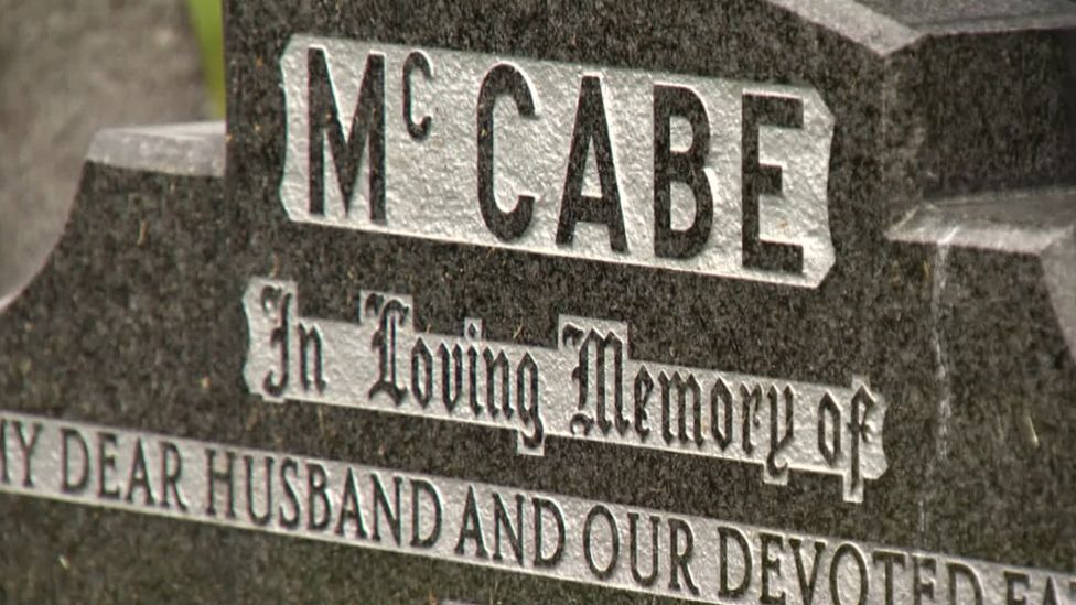 The gravestone of Hugh McCabe in Milltown Cemetery