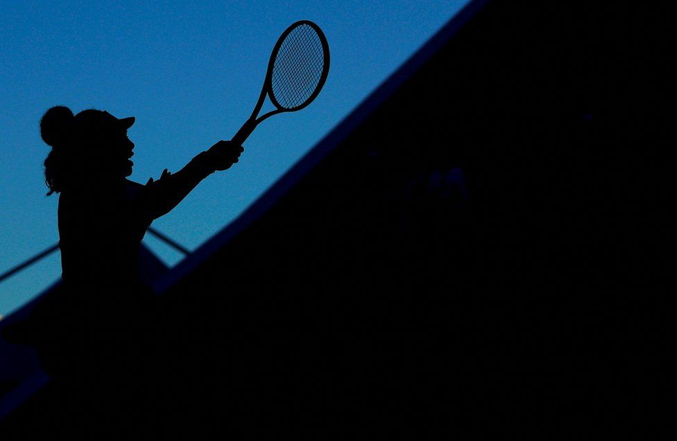 Serena Williams during her doubles quarter-final match alongside Tunisia's Ons Jabeur, against Japan's Shuko Aoyama and Taiwan's Hao-Ching Chan.