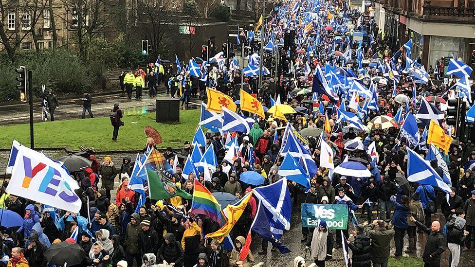 Marchers in Glasgow