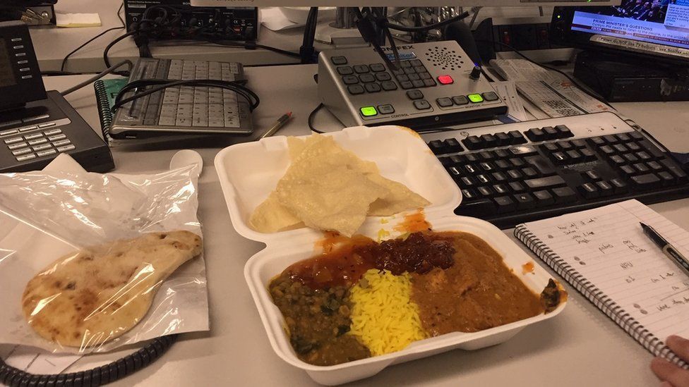 curry at desk