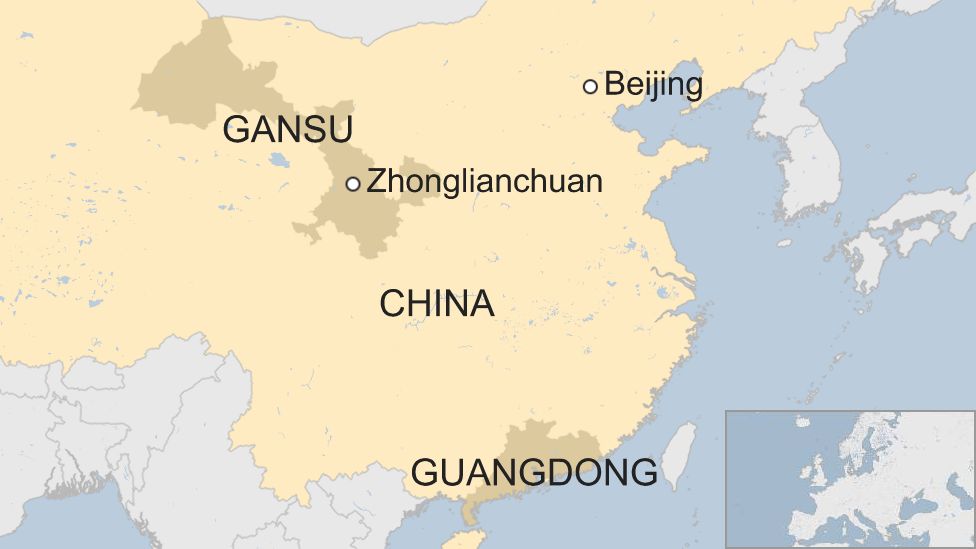 Map showing Zhonglianchuan in China
