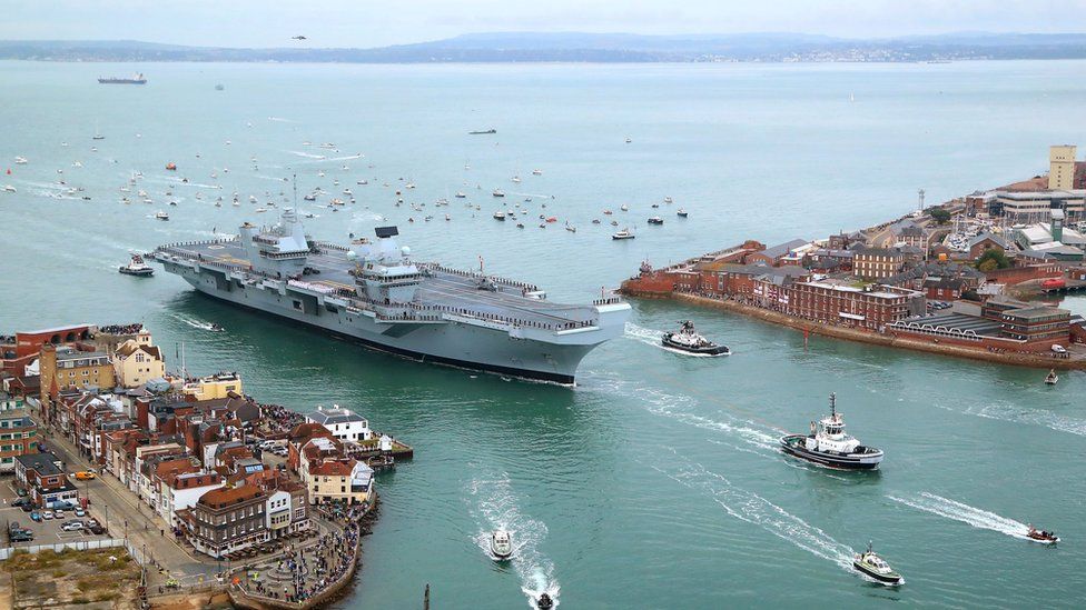 Hms Queen Elizabeth Leak Forces Aircraft Carrier To Abandon Sea Trials Bbc News - uk royal naval port free roblox