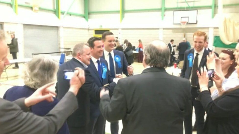 In the Vale of Clwyd the Tories were triumphant as Dr James Davies was elected, taking the seat from Labour, in a similar move as in 2015