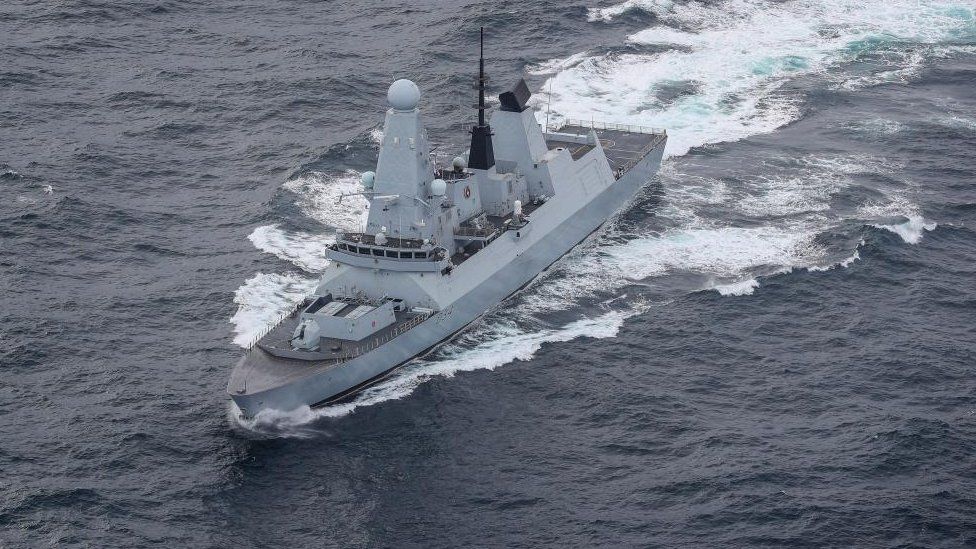The HMS Diamond, off the coast of Scotland