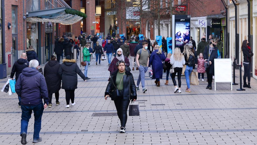 Shoppers in Belfast City Centre