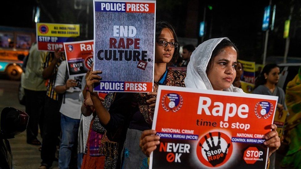 An anti-rape protest in India