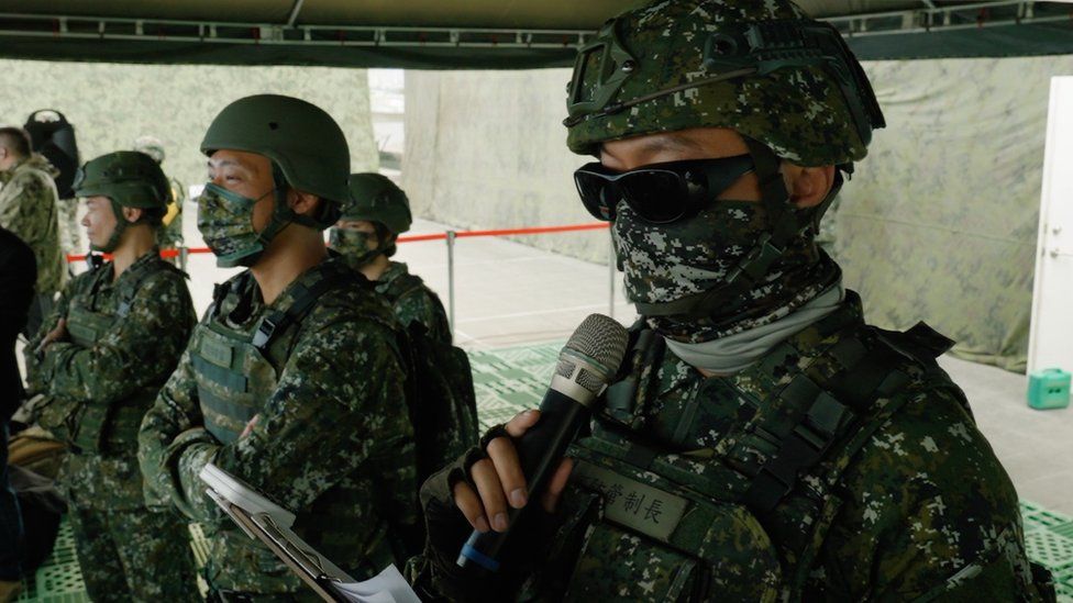 Taiwanese soldier during military drills