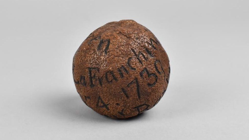 Newport zesty bidding war sees 285-year-old lemon fetch £1.4K - BBC News