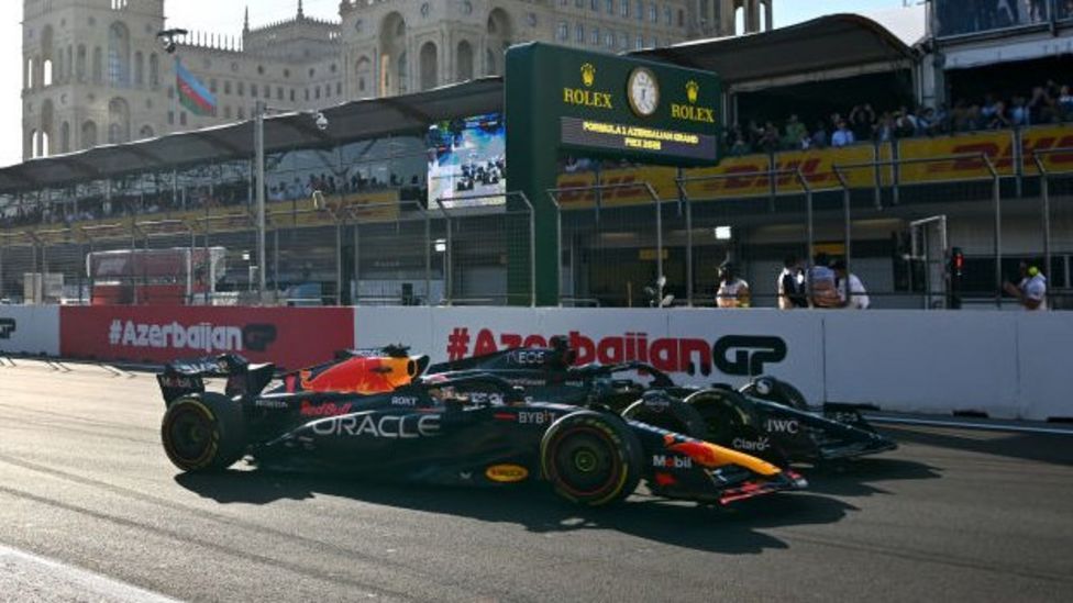 Gorgeous Verstappen Wins Azerbaijan Gp Over Russell And Sainz Scene for Desktop Gorgeous Verstappen Wins Azerbaijan Gp Over Russell And Sainz Scene for Desktop