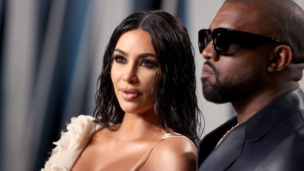 Kanye West Kim Kardashian Attends Donda Event In Wedding Gown Bbc News