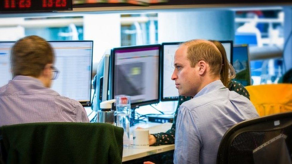 The Duke of Cambridge in a main operations room in GCHQ during his attachment to UK security and intelligence agencies