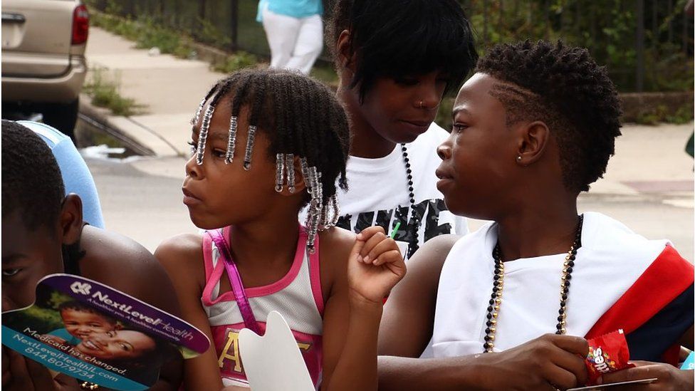 Black children with braids and natural hairstyles in Chicago