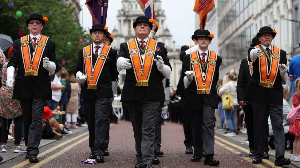 Orange parade in Belfast in 2022