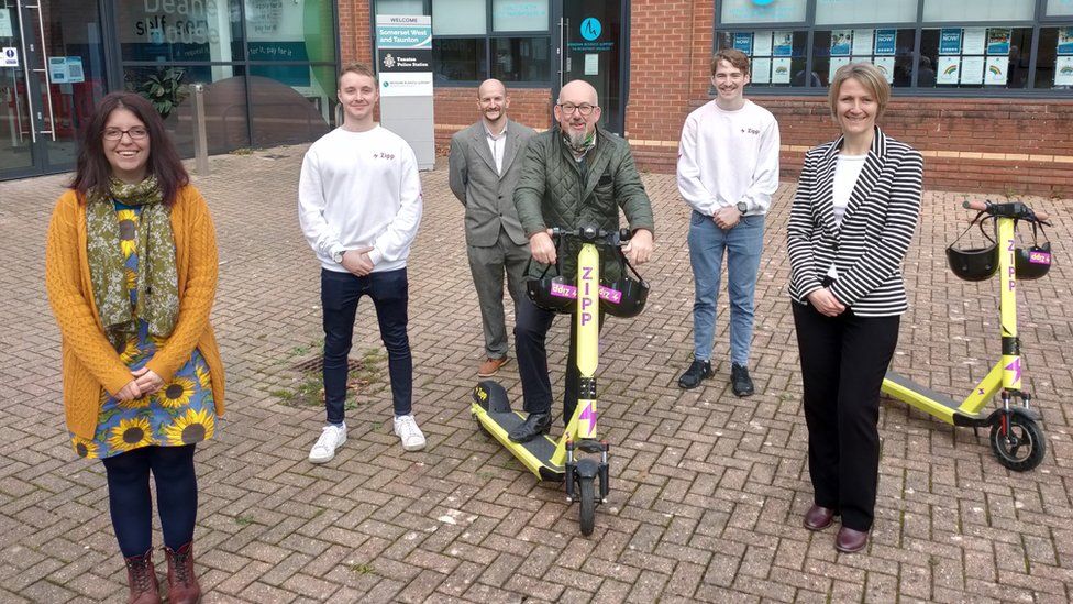 Launch of Zipp Mobility scooter trial in Taunton in Somerset