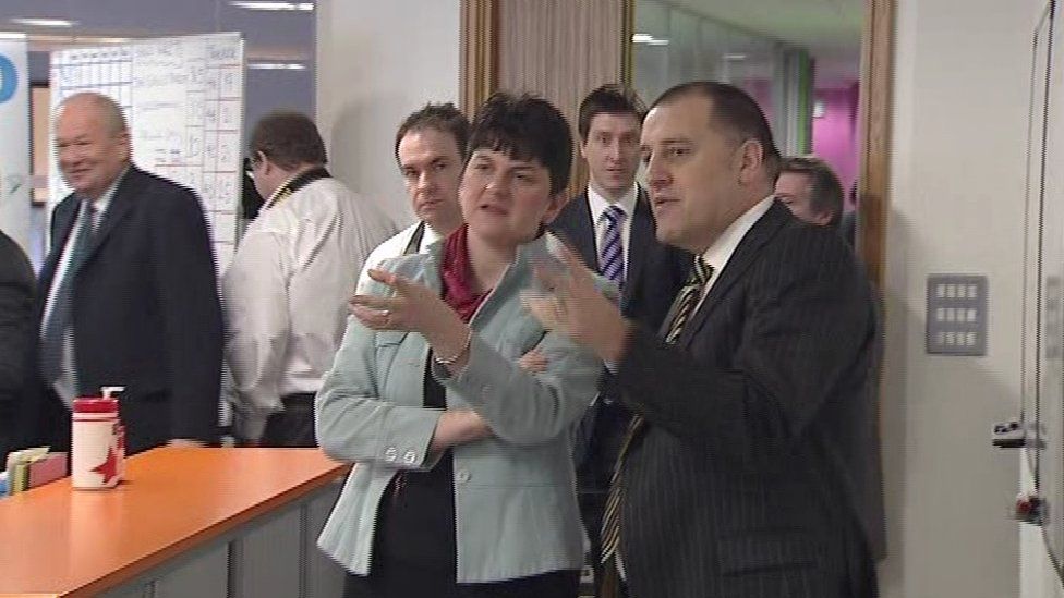 Arlene Foster made the jobs announcement for IT firm Parity Solutions in 2010, when she was minister at the Department of Enterprise, Trade and Investment