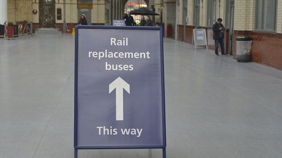 Rail replacement bus sign