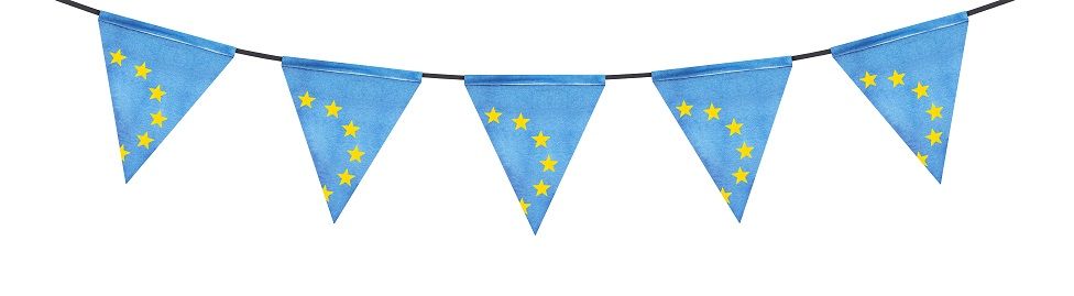 Bunting made out of EU flags