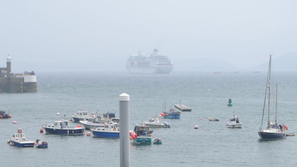 Cruise ship out in Guernsey waters