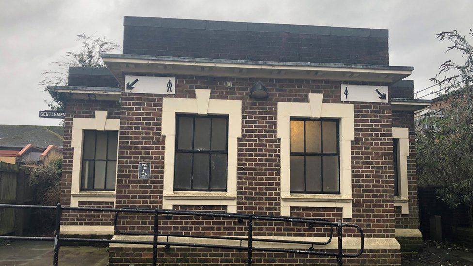 The toilet block in Bridgend