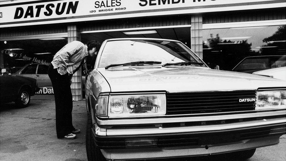 Datsun dealership in the UK in 1981