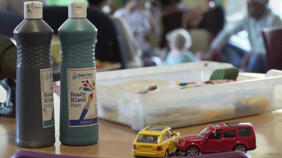 Paint and toy cars at refuge