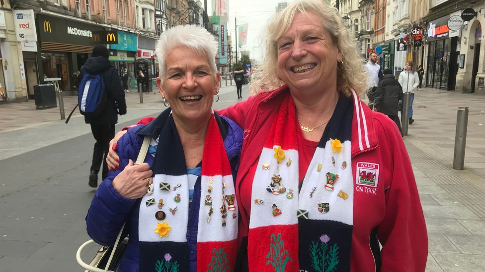 Friends Valerie Barbour, from Edinburgh (left) and Lorraine Daye, from Tonyrefail, have been meeting up for Six Nations games since the 1970s