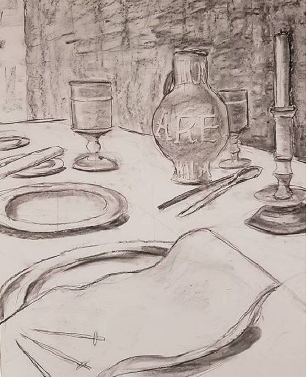 A sketch of a banquet by Berenice Baker