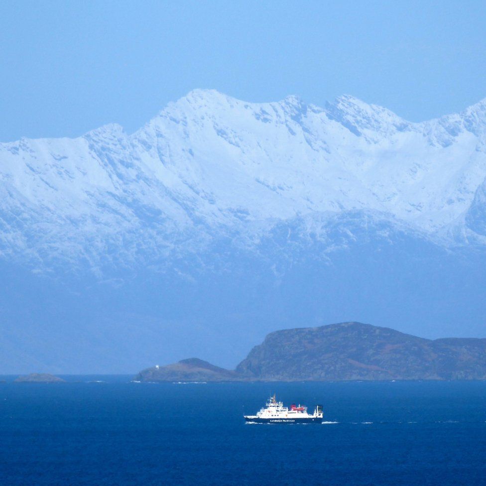Ferry with Cuillins in background
