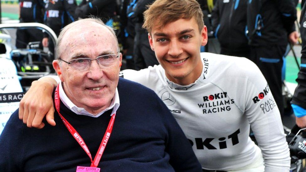 Sir Frank Williams and George Russell